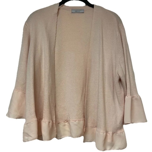 NWOT Open Front Flared Sheer Sleeve Cardigan Pink Sz. 10 UK 14 Marks & Spencer - Picture 3 of 9